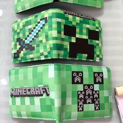 My World Wallet Zero Wallet Creeper Wallet Student Men and Women's Wallet Minecraft Peripheral Leather Wallet 