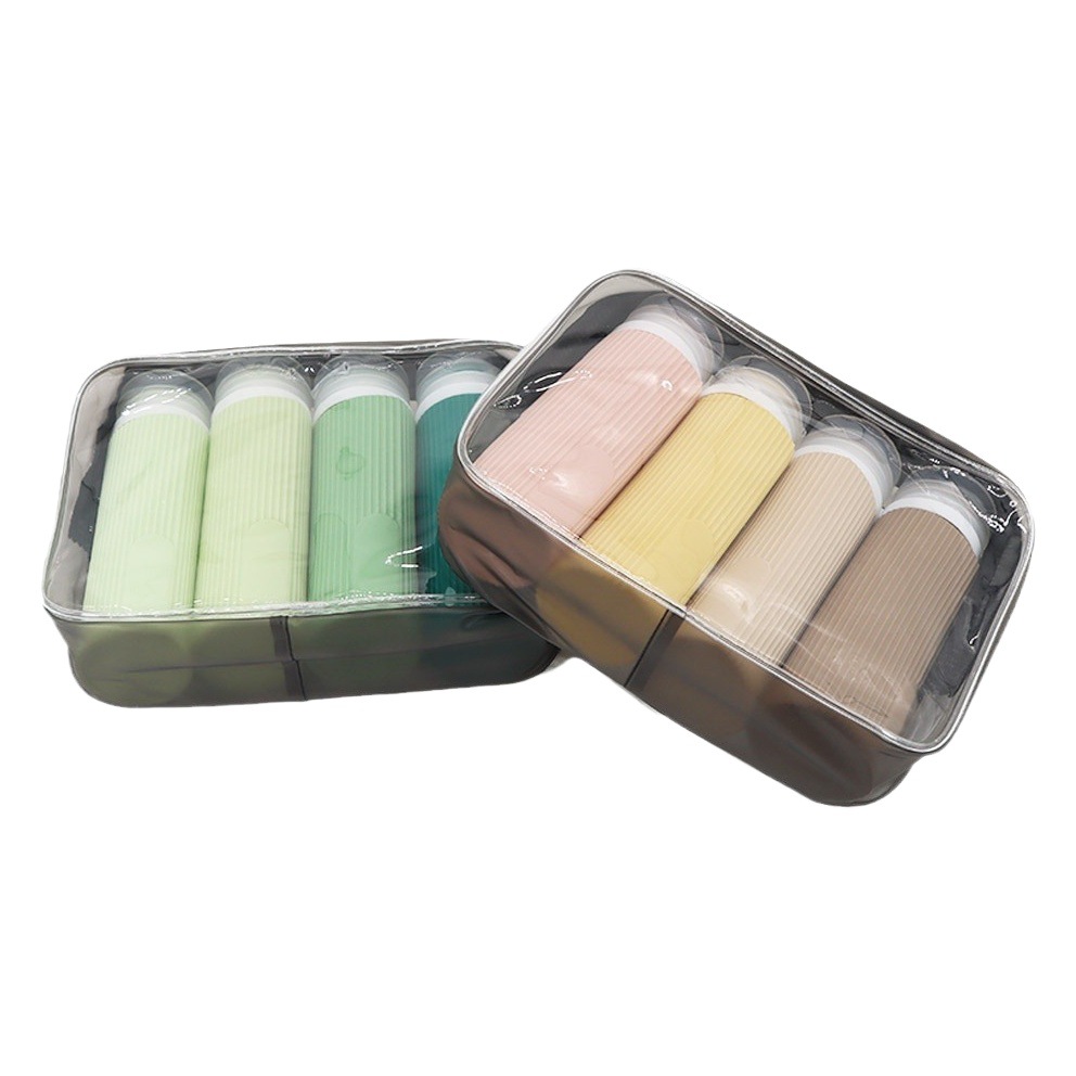 Juego de botellas de subenvasadas de silicona transfronteriza, gel de ducha cosmético, loción de champú, botella de silicona, botella de subenvasada de viaje portátil