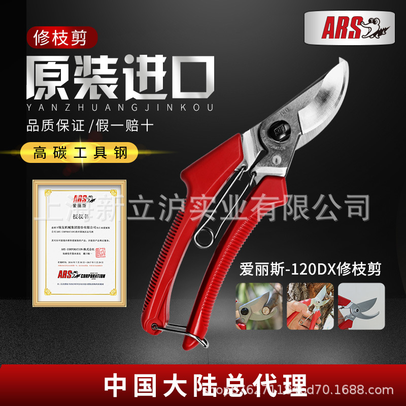爱丽斯修枝剪120DX进口果树省力园艺剪枝剪刀剪花枝剪刀园林剪刀