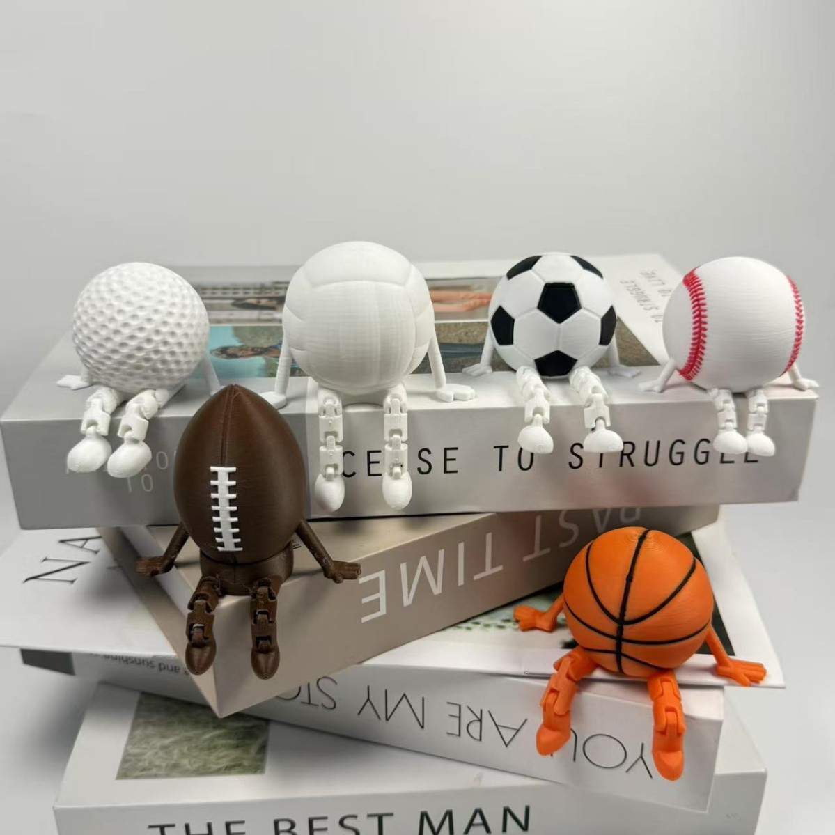 Cross-Border Popular 6-Ball Football, Basketball, Rugby, Golf, Baseball, Volleyball, Sitting Figure Ornaments, Creative Products
