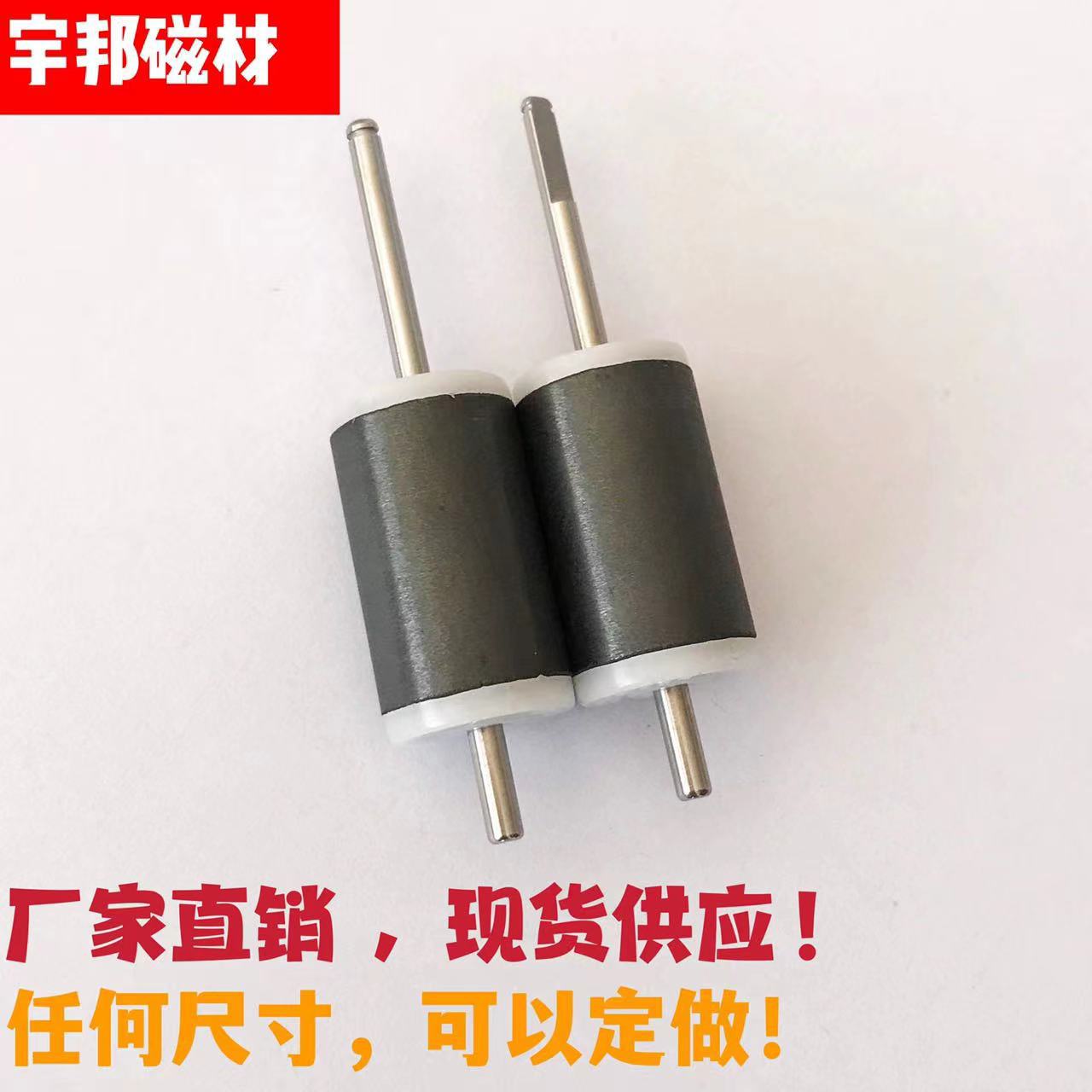 厂家直供 带轴磁铁转子径向两极充磁水泵转子