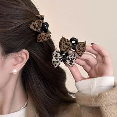 可爱豹纹蝴蝶结小抓夹女高级感2025新款公主头发夹侧边刘海夹发饰
