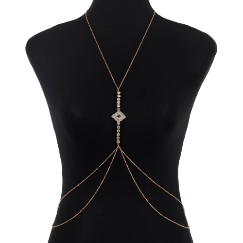 European and American fashion accessories simple devil's eye chest chain nightclub shiny sexy body chain female body chain