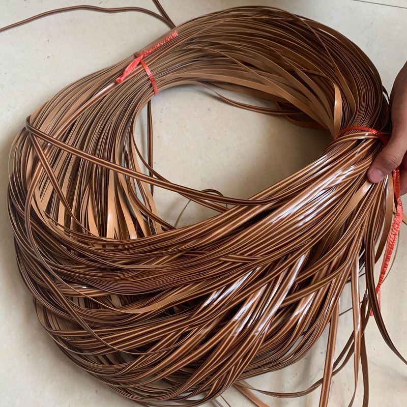 PE caña material de reparación de silla de caña plástico tejido a mano cuerda DIY canasta pequeña canasta taburete redonda plana