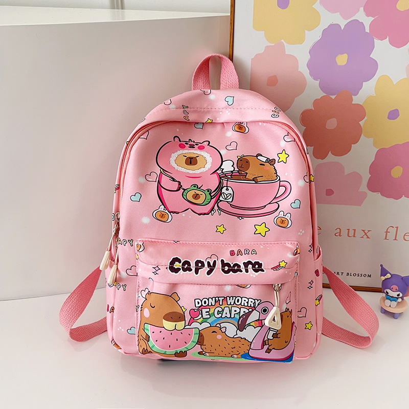 Nueva mochila de gran capacidad dibujos animados encantador impresión de estudiantes de primaria y secundaria reducción de presión de la espalda ocio versátil doble espalda