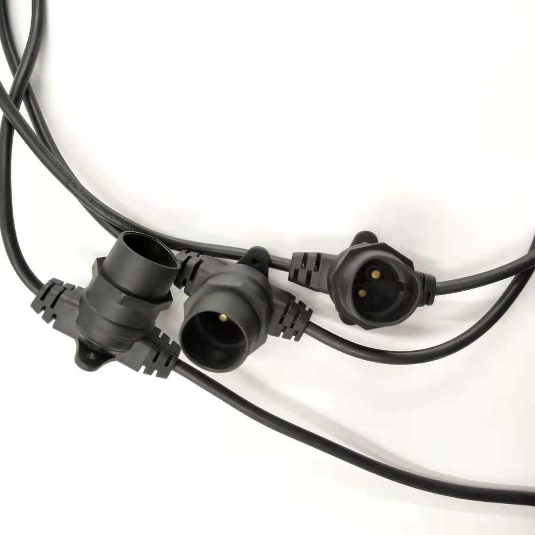 厂家供应二芯防水灯串插头电源线 E27 B22灯头电源线养殖照明线