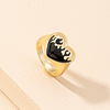 Tide, fashionable trend black ring, European style, internet celebrity