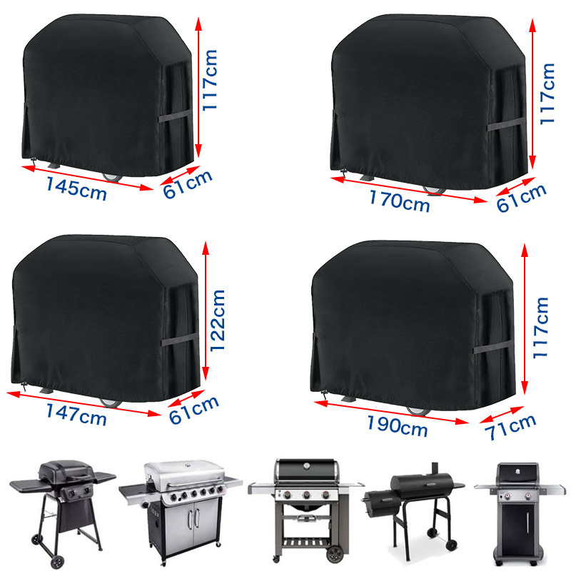 BBQ outdoor barbecue cover Oxford outdoor cloth outdoor rain protection sunscreen hood anti -dust grilled stove cushion eBay210D coating silver