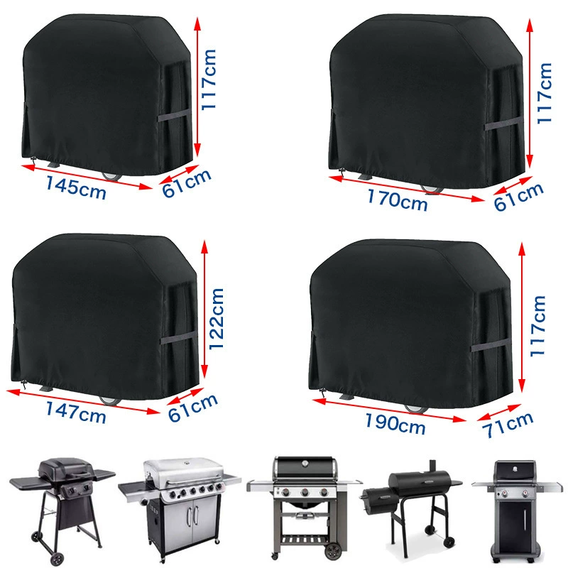 BBQ outdoor barbecue cover Oxford outdoor cloth outdoor rain protection sunscreen hood anti -dust grilled stove cushion eBay210D coating silver