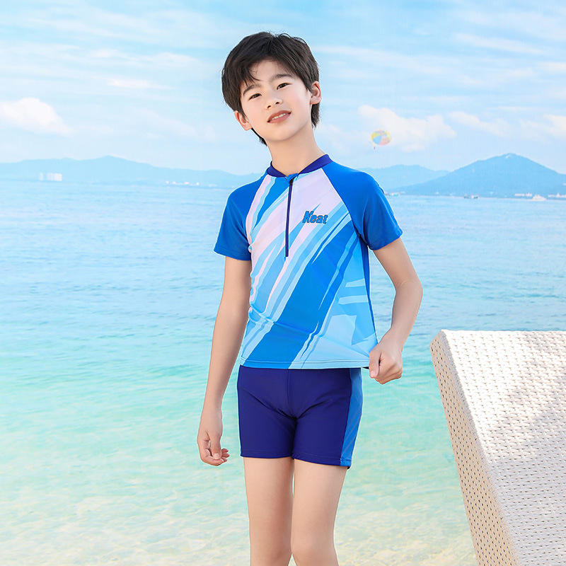 2024 nuevo traje de baño para niños estudiante niño deporte de secado rápido dividido de dos piezas traje de entrenamiento profesional para niños de mediana edad