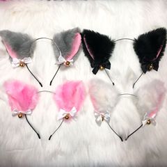同款cosplay動漫貓女郎發箍頭箍貓耳朵女僕頭扣鈴鐺毛絨發箍