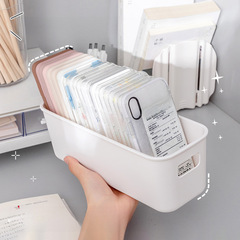 Desktop mobile phone case storage box large capacity portable student desk snacks cosmetics storage basket sundry organizing box