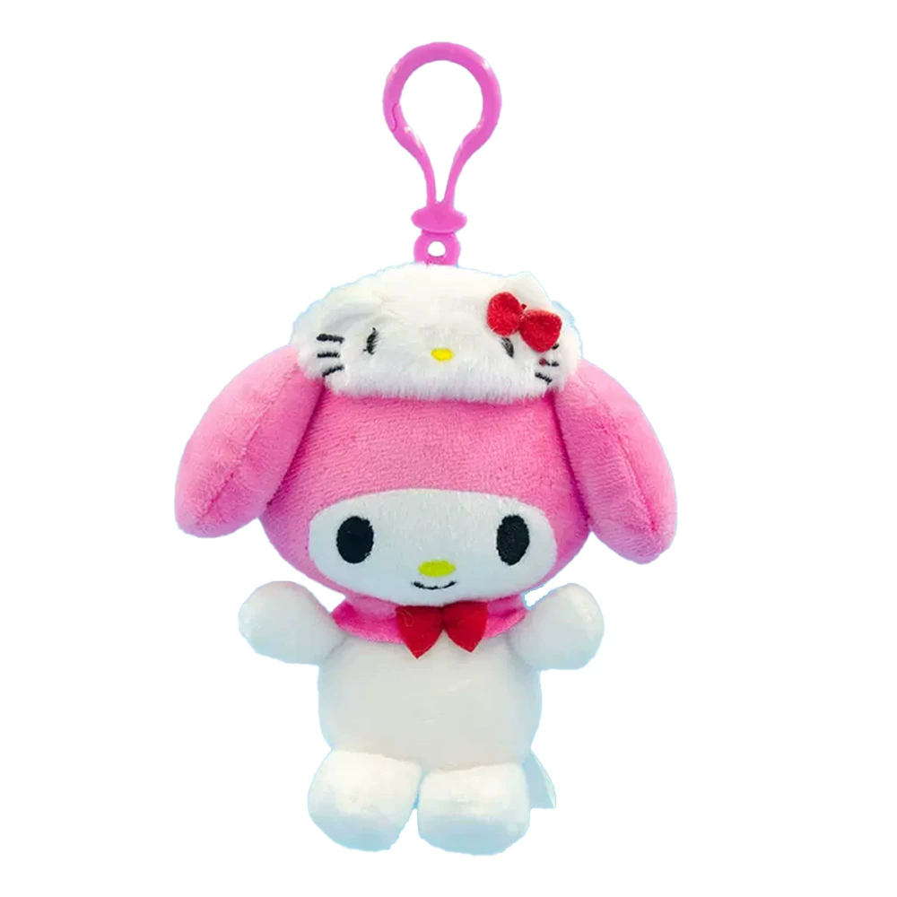 Плюшевый кулон Sanrio Hello Kitty, лицензионный талисман для сумки, плюшевый брелок, случайный цвет