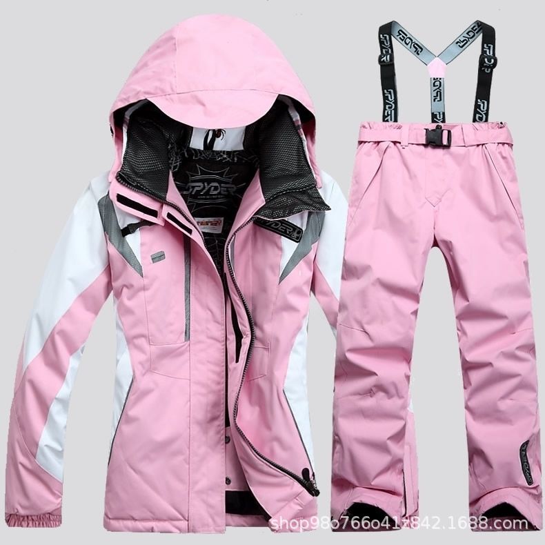 2024 Women's Warm Waterproof and Wear-Resistant Ski Wear Suit Thickened Cotton Ski Wear Single and Double Board Ski Wear