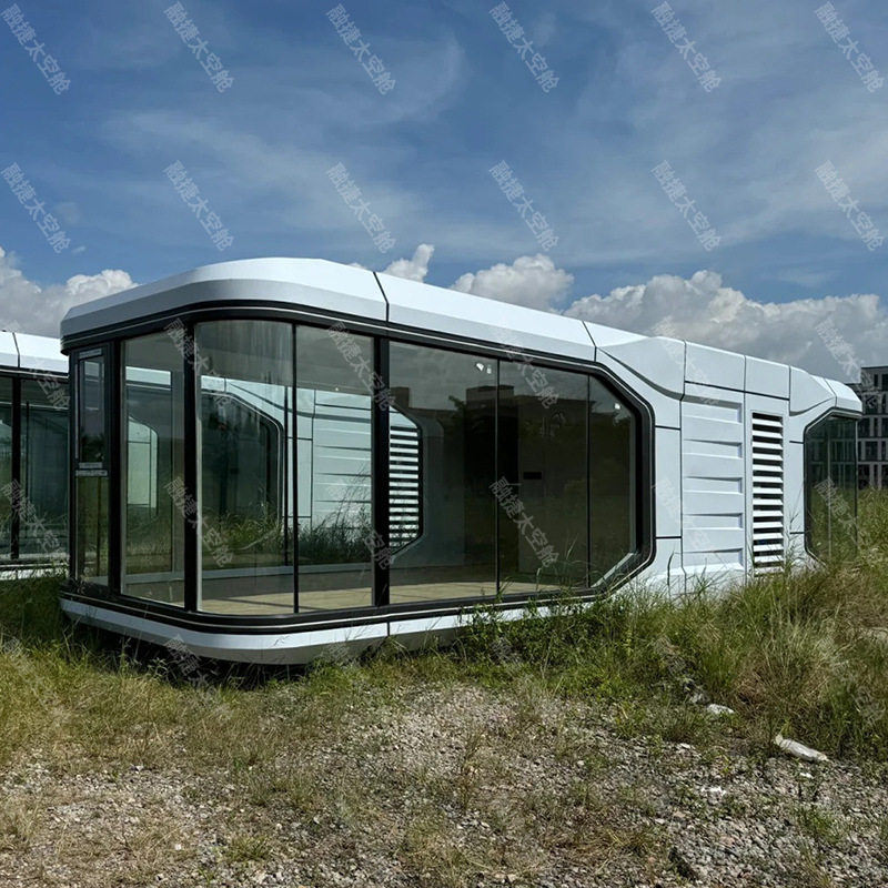 Rongjie cápsula espacial de esqueleto de acero ligero, casa móvil, empresa de casas de familia, desarrollo de oficinas de energía solar para apoyar la logística global