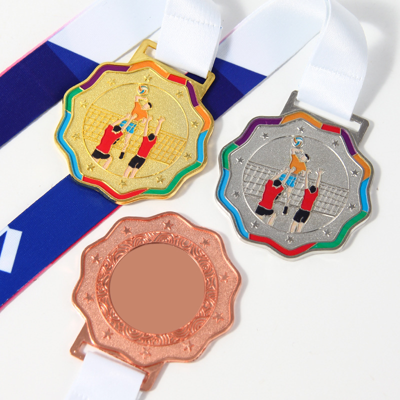 Medalla Juegos de Metal Escuela Estudiantes Jardín de infantes Fútbol Infantil Baloncesto Bádminton Volleyball Conmemoración de Honor