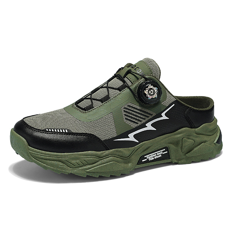 Calzado deportivo con hebilla giratoria verano nuevo estilo de malla para hombre transpirable zapatos casuales para hombre zapatos casuales de un pie