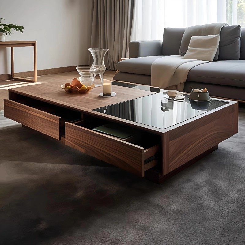 宋氏美学北美黑胡桃木实木茶几现代简约客厅家用中古风茶几家具