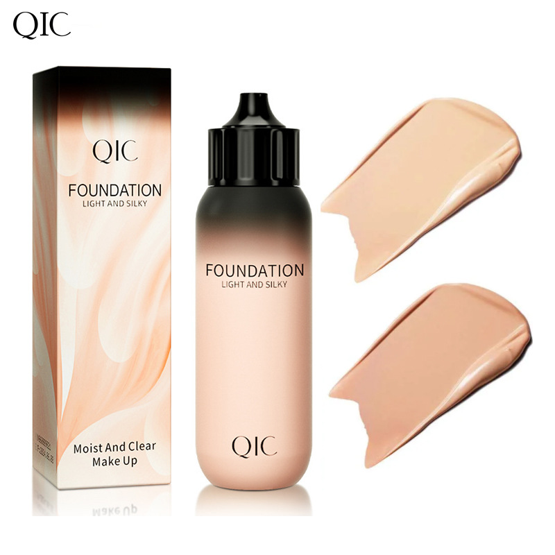 QIC small bottle liquid foundation, oil control, moisturizing, non-removing makeup, light, breathable, concealer, waterproof makeup wholesale delivery