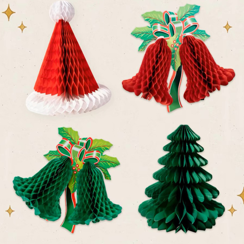 メーカー卸売クリスマスツリー装飾大量スポット供給中空紙クリスマス装飾吊り下げクリスマスツリー|undefined