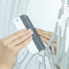 Dual-Sided Silicone Glass Scraper Home Window Tile Scraper with Hook for Bathroom Countertop Mirror Cleaning