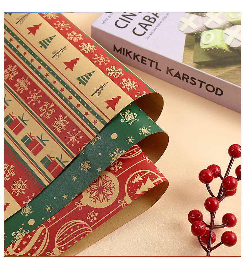 Christmas Retro Christmas Tree Elk Paper Party Gift Wrapping Supplies display picture 1