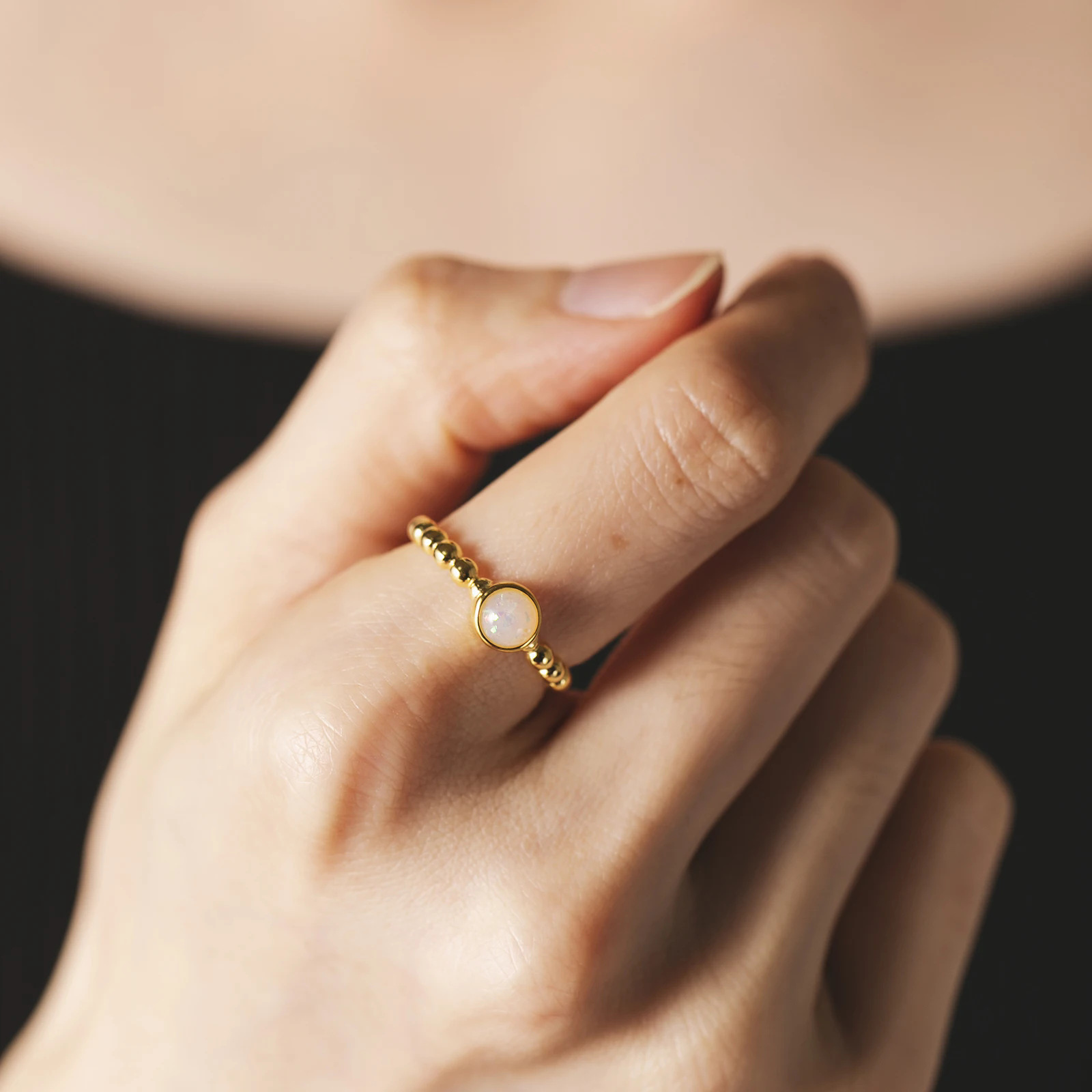 Daily, Date Occasion 925 Sterling Silver Opal Geometric Rings 925 Sterling Silver Rings