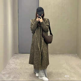 高版版冬季大衣女高级感慵懒风披肩翻领羊毛开衫外套