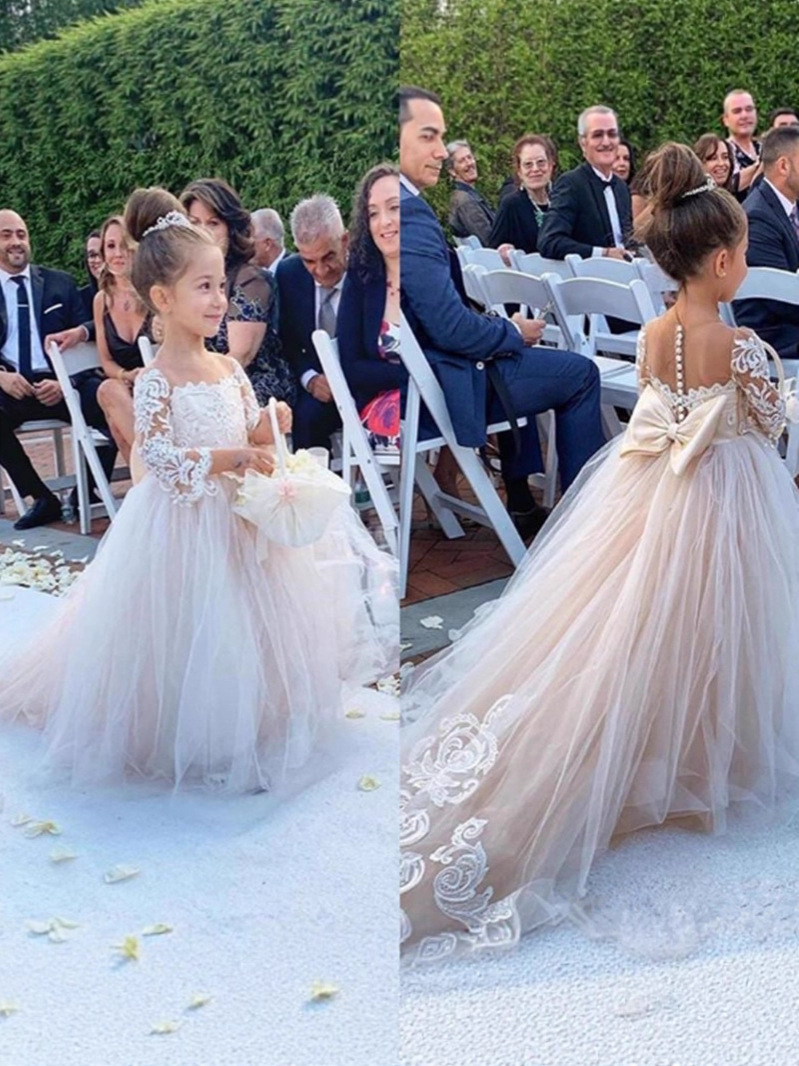 Transfronterizo amazónica vestidos de malla de niñas vestidos de princesa vestidos de fiesta de niños vestidos de boda de flores vestidos de cumpleaños