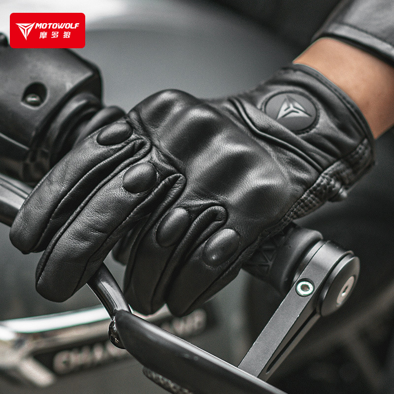 Retro gloves all-season for men and women, keep warm equipment, fall protection, genuine leather 2