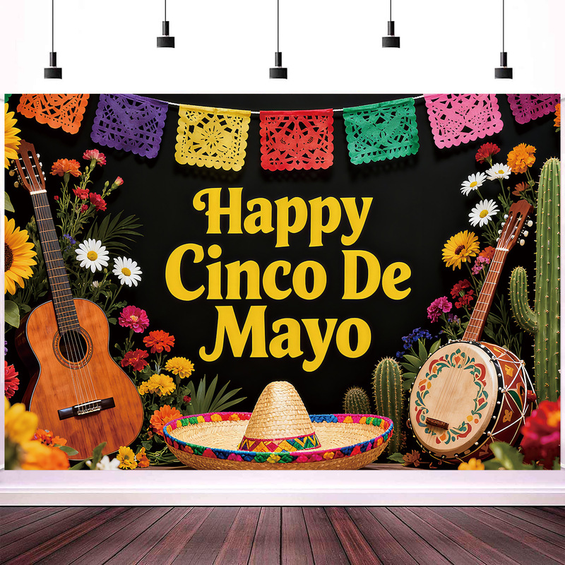 Cross-Border New Mexican Cinco De Mayo Festival Background Outdoor Courtyard Party Atmosphere Decoration Scene Setup Cross-Border New Mexican Cinco De Mayo Festival Background Outdoor Courtyard Party Atmosphere Decoration Scene Setup