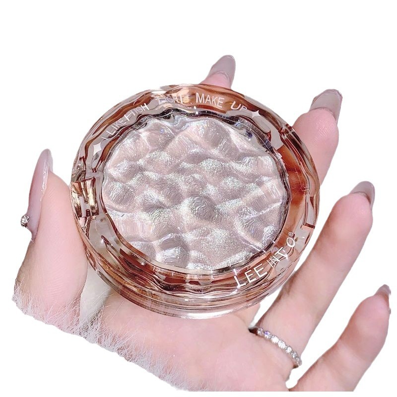 LEEINTO Polvo Iluminador Cristalino Natural Tridimensional Contorno Perla Resplandeciente Iluminador Efecto Puré de Patata