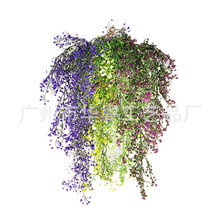 厂家批发仿真金钟柳壁挂家居墙面装饰塑料吊篮壁挂花藤条仿真植物