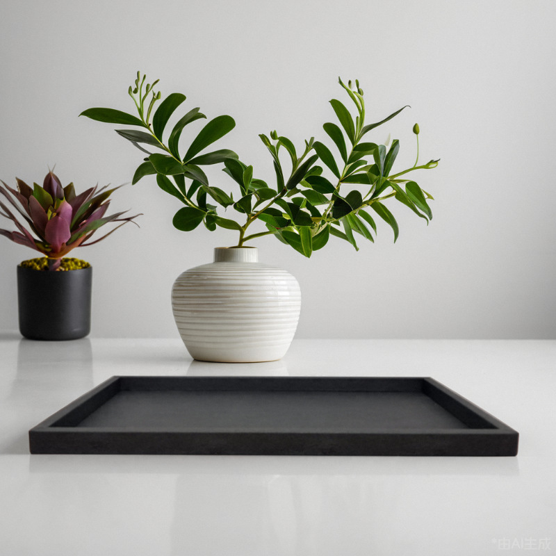 Simple Rectangular Tray in New Chinese Style, Tea Set Accessories, Vase Base, Tea Table Ornament, Wooden Tray