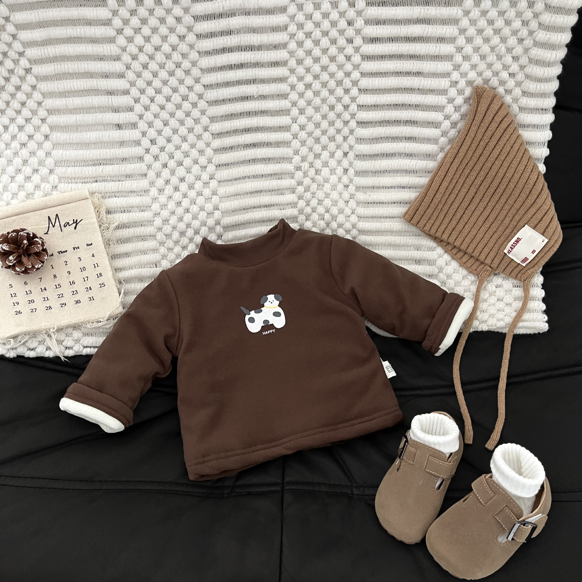 Ropa de bebé otoño y invierno para bebés con camisa de camisa de manga larga para niños calientes de medio cuello alto y camisa interior gruesa