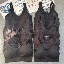 sports bra黑色运动内衣女夏季新款普拉提背心防震胸罩bra stoc