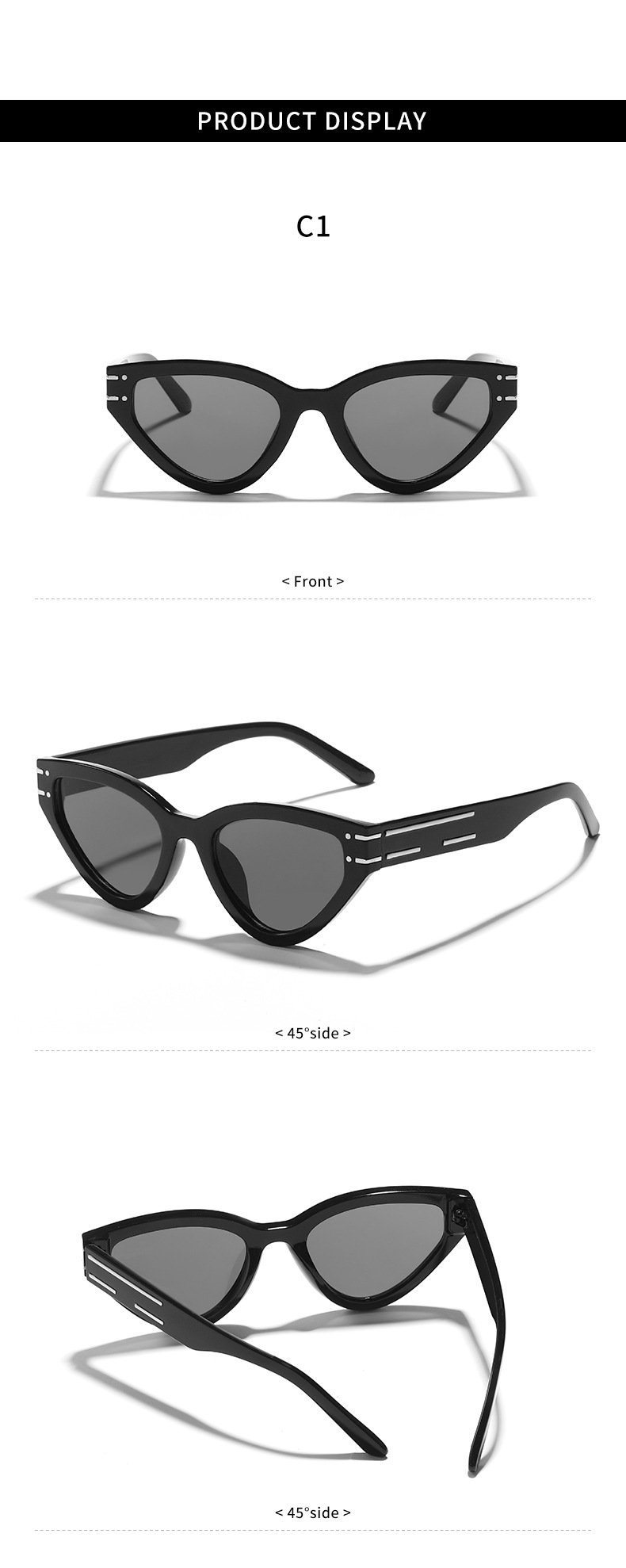 Hip-hop Ac Cat Eye Triangle Full Frame Women's Sunglasses display picture 1