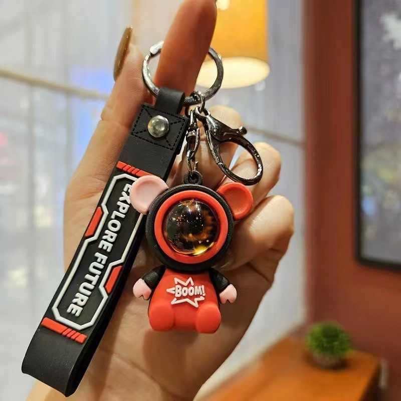 Caricatura violenta oso colgante llavero de PVC colgante llave de goma blanda juegos de videojuegos de muñeca ciudad pequeño regalo pequeño regalo