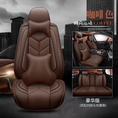 cover five seat cover fully | Universal seat cover - brown-luxury-standard