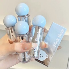 PINKBEAR皮可熊爆水唇泥J03水精華霧面マットがカップ唇釉薬をつけにくい新商品J01