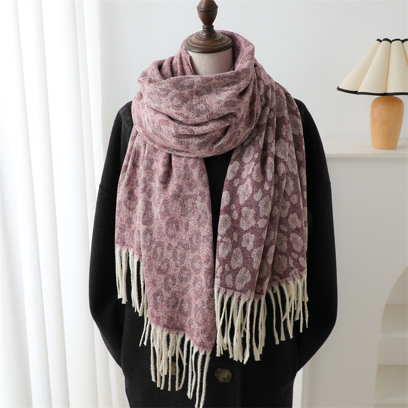 Unisex Casual Leopard Imitation Cashmere Knitted Scarf display picture 20