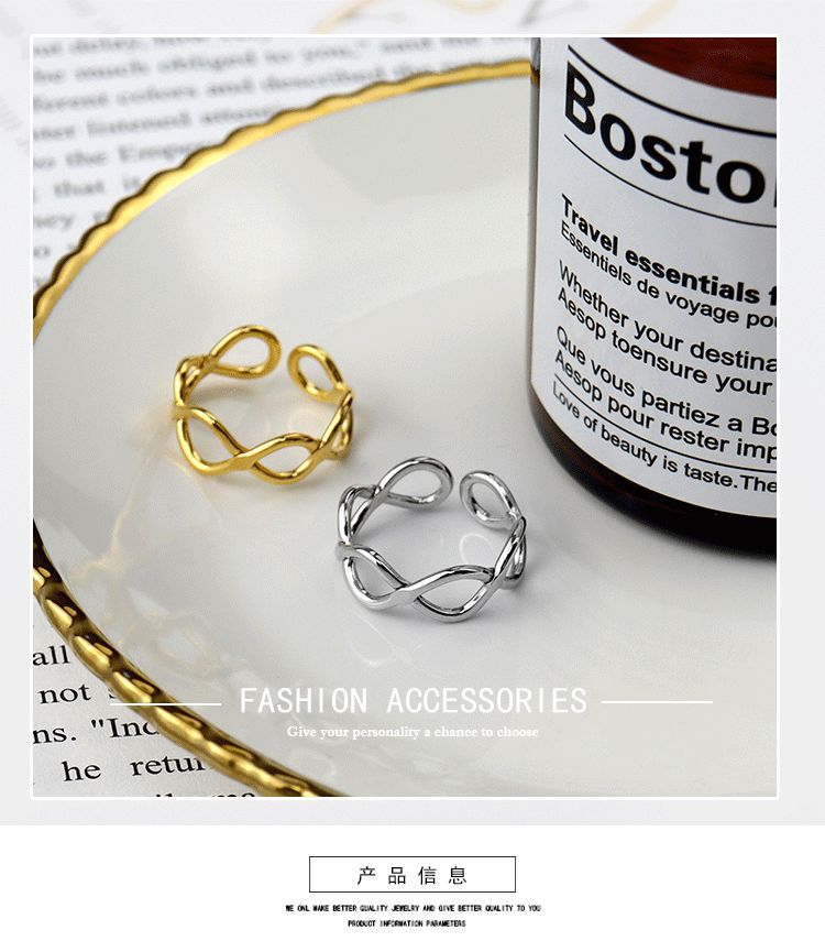 Korean personality hollow ring niche design sense geometric open ringpicture19