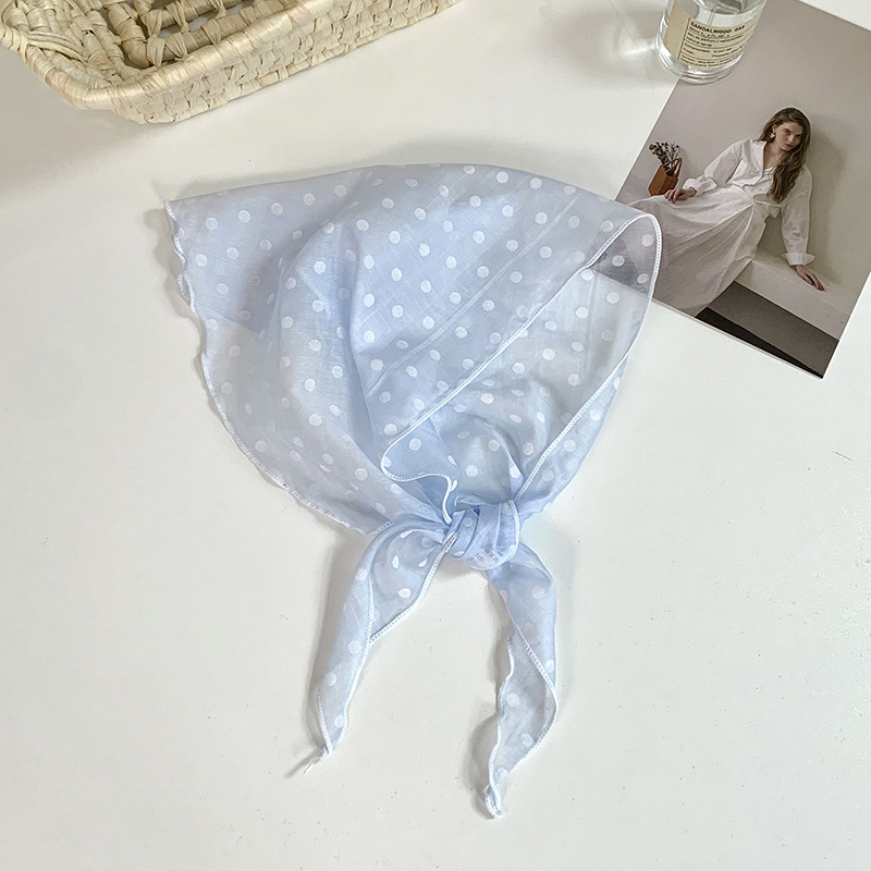 Bufanda triangular serie de verano dulce nueva bufanda protectora para el cuello nueva bufanda de punto de onda literaria transpirable bufanda de seda personalizada al por mayor