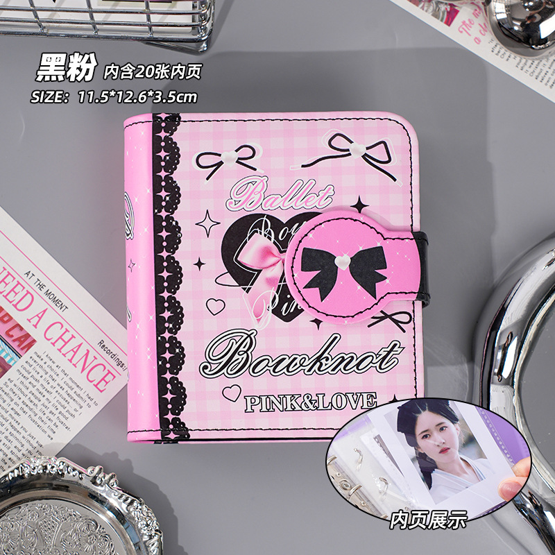 Libro de tarjetas de cuero estilo lazo, estudiante de alto valor, búsqueda de estrellas, una casa, tarjeta pequeña de 3 pulgadas, libro de almacenamiento Polaroid