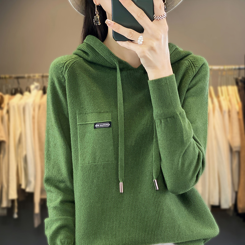 2023 autumn and winter sweater women's sweater hoodie hoodie hoodie thick coat wool sweater loose factory wholesale generation