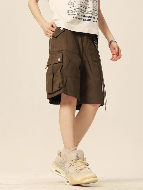 2025 Ready-Made New Summer Korean Style Men's Twill Shorts Straight Men's Casual Shorts Wholesale from First-Hand Sources
