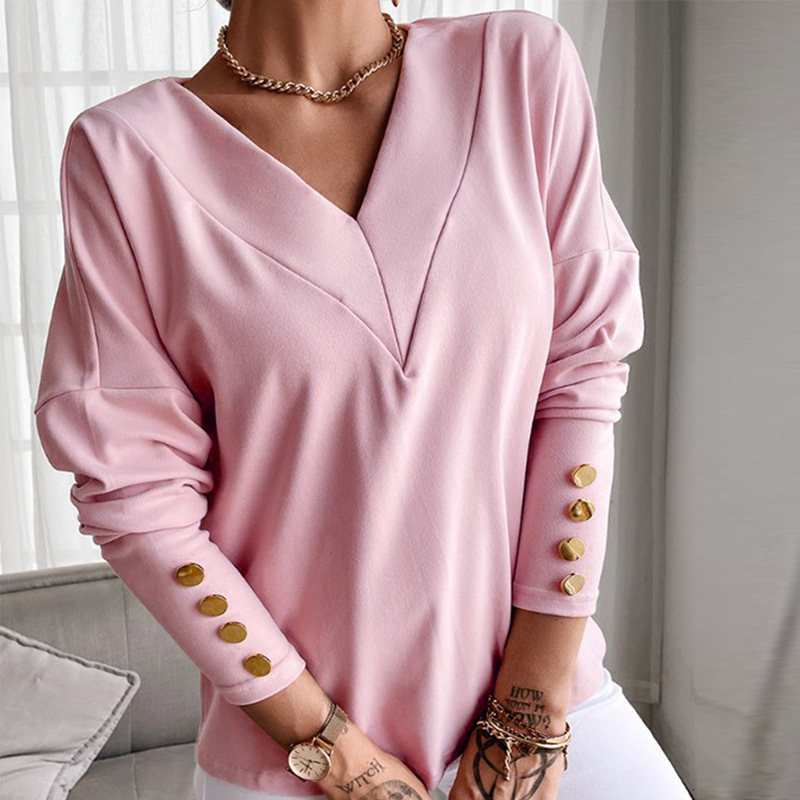 Women's T-shirt Long Sleeve T-shirts Elegant Solid Color display picture 1