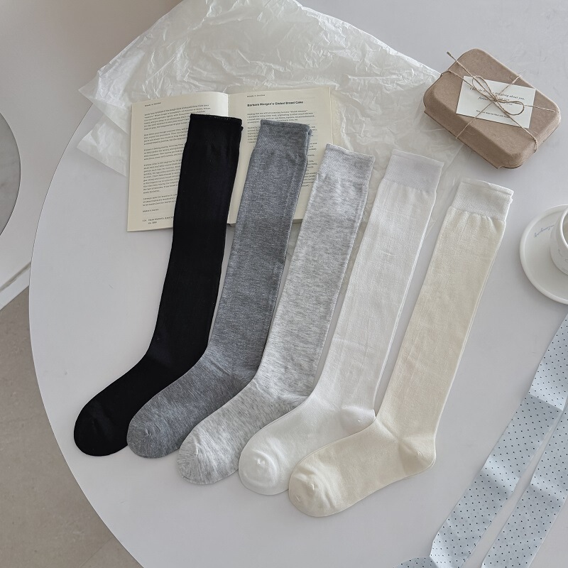 Women's Calf Socks, Japanese School Style, Simple and Versatile Long Socks, Spring and Autumn Jk High Socks, Slimming Knee-High Socks