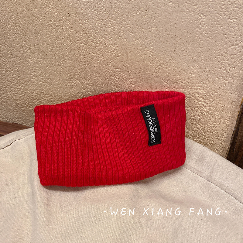 Deportes de punto banda de pelo de estilo coreano de las mujeres de Internet celebridad ins Carta del todo partido parche diadema de ala ancha diadema de la personalidad diadema para hombres