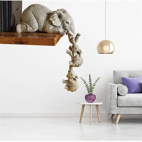 Elephant suspended small elephant handicrafts, ElephantFigurines, three elephants resin garden ornament, art